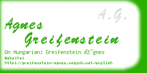 agnes greifenstein business card